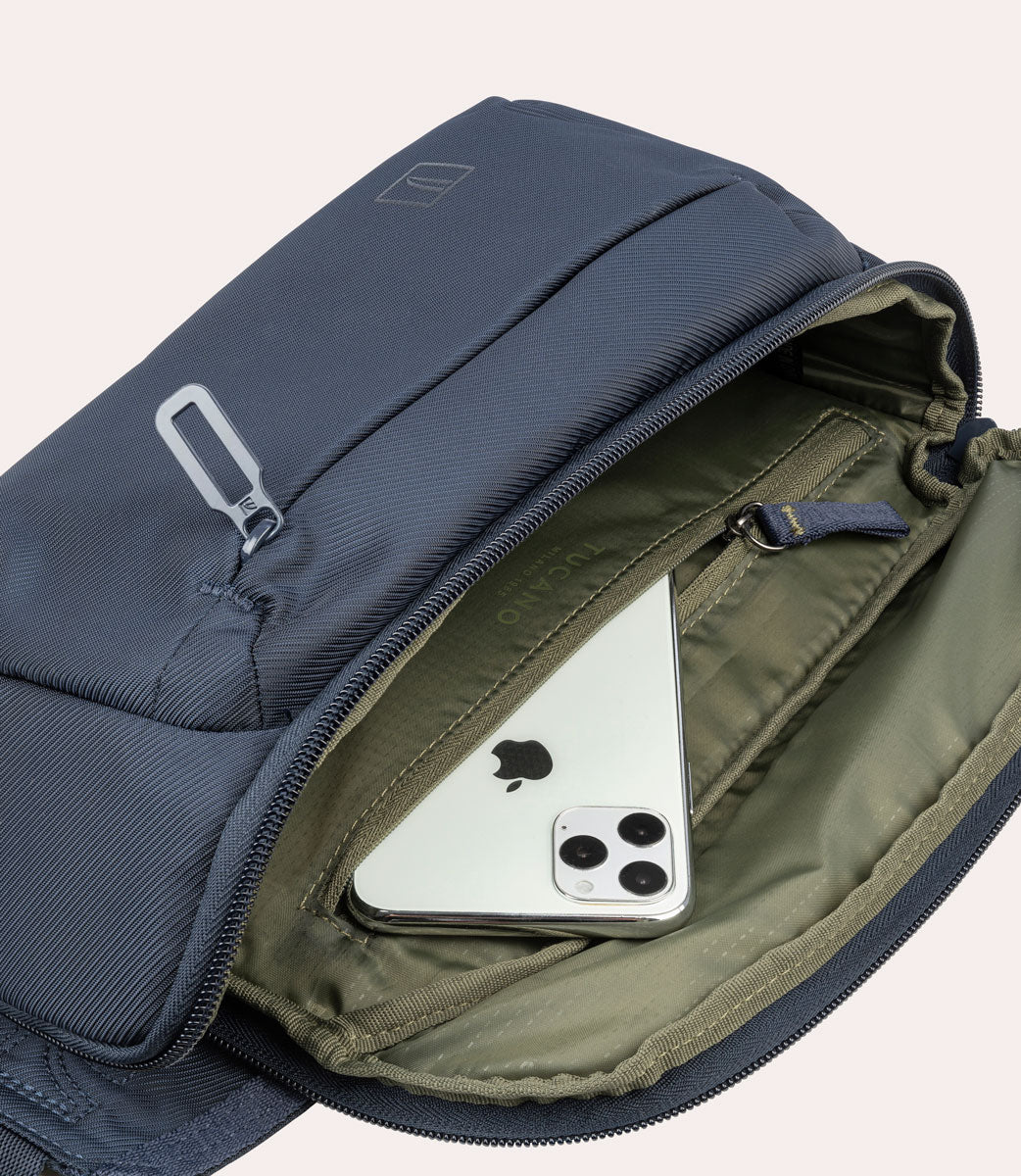 Astra crossbody Blu, dettaglio interno