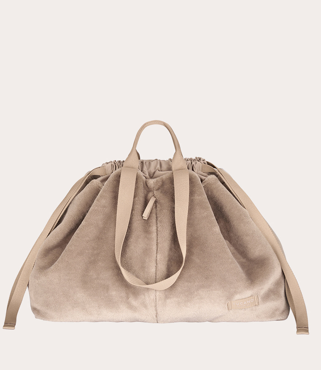 Carry Fur Large Marrone Chiaro, vista frontale