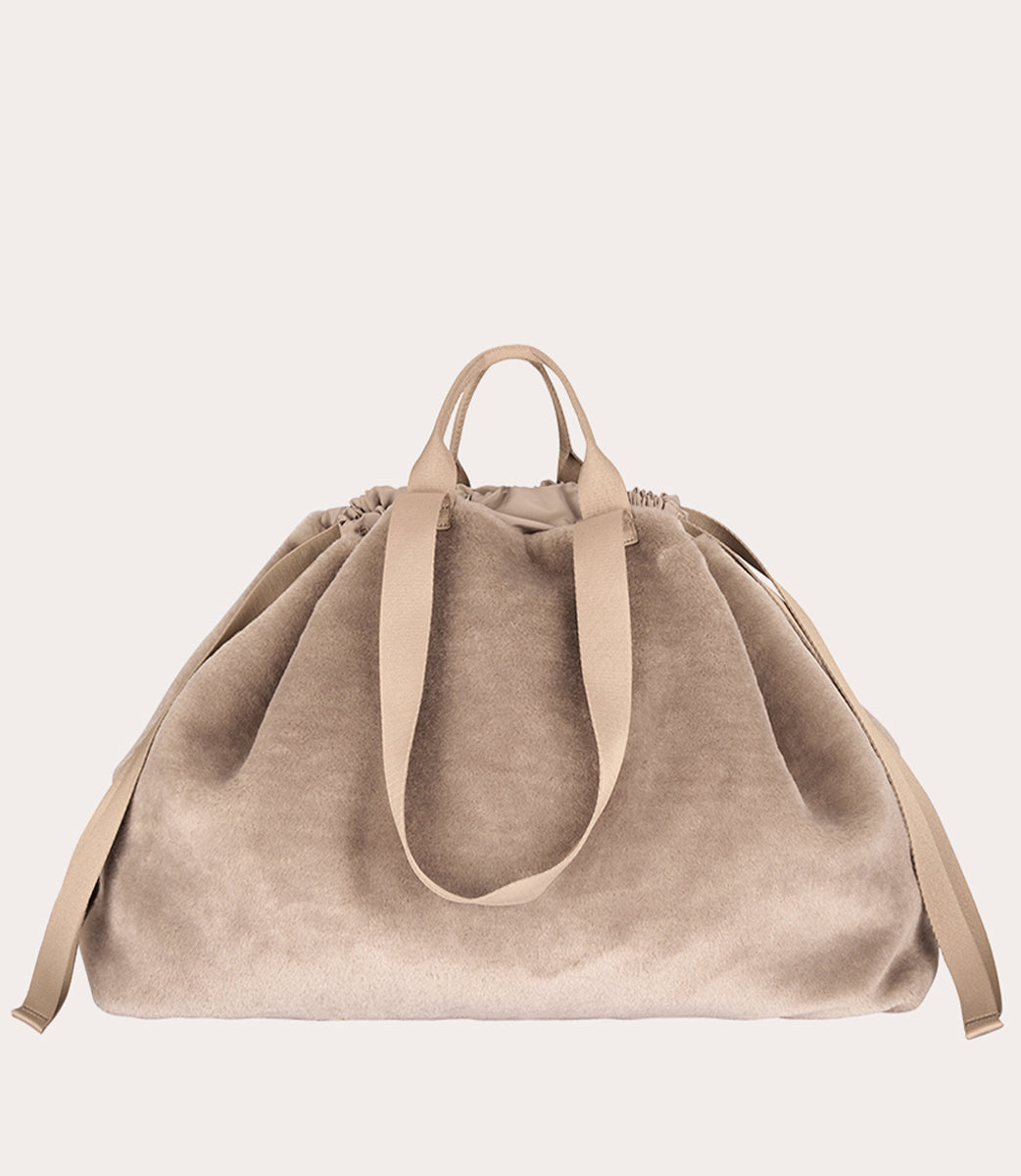 Carry Fur Large Marrone Chiaro, vista laterale