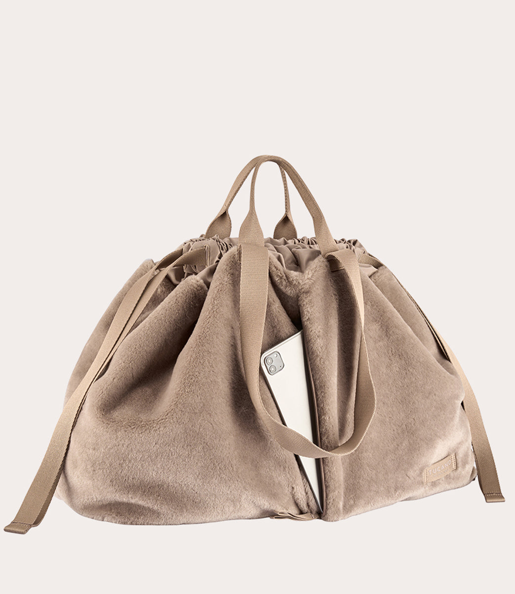 Carry Fur Large Marrone Chiaro, dettaglio