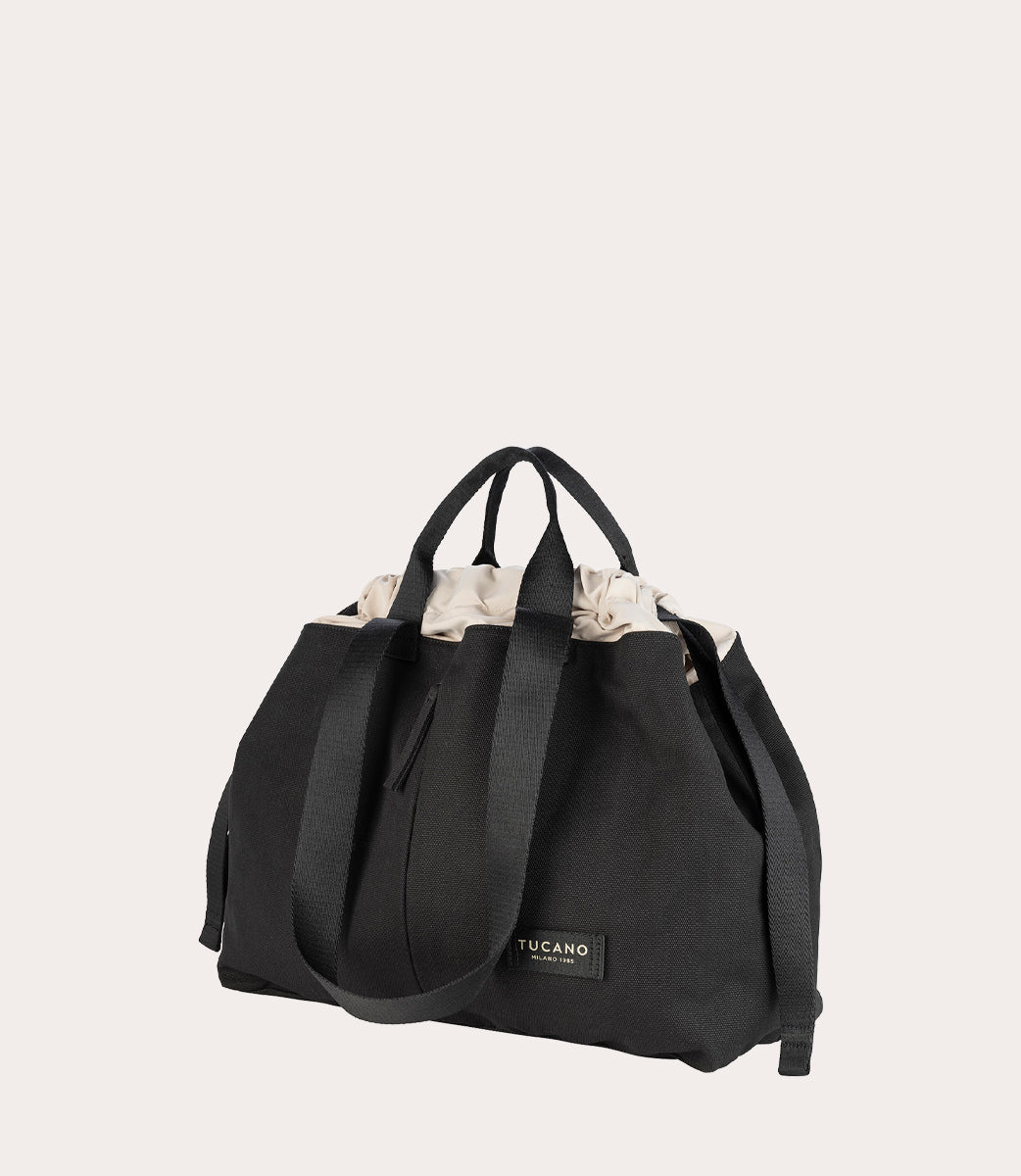 Carry Shopper Medium Nero, vista laterale