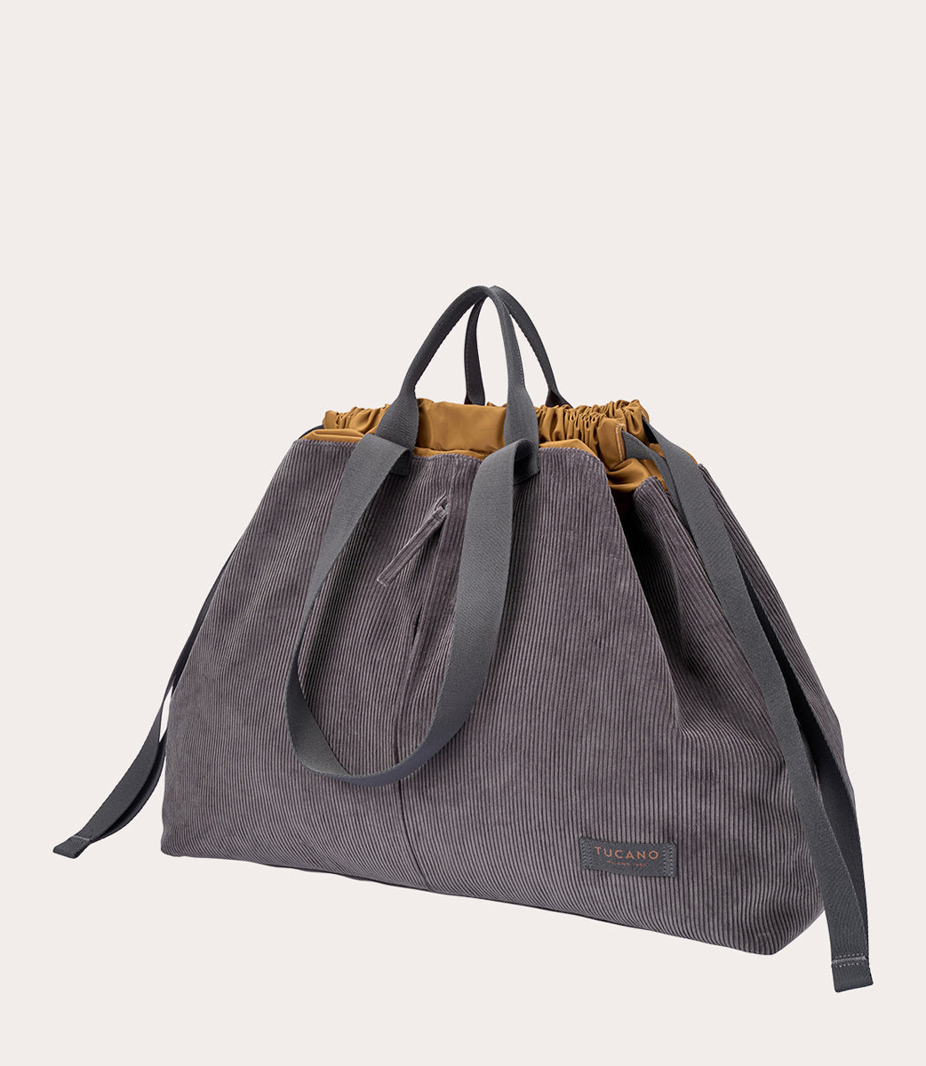 Carry Corduroy Large Grigio, vista posteriore