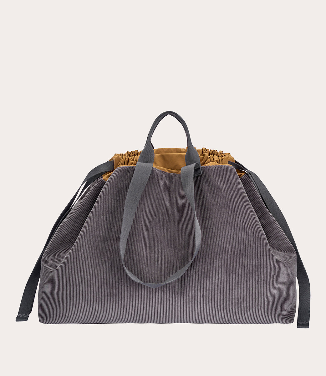 Carry Corduroy Large Grigio, vista laterale