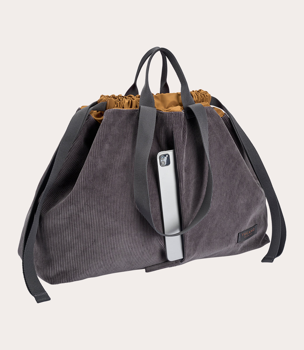 Carry Corduroy Large Grigio, dettaglio