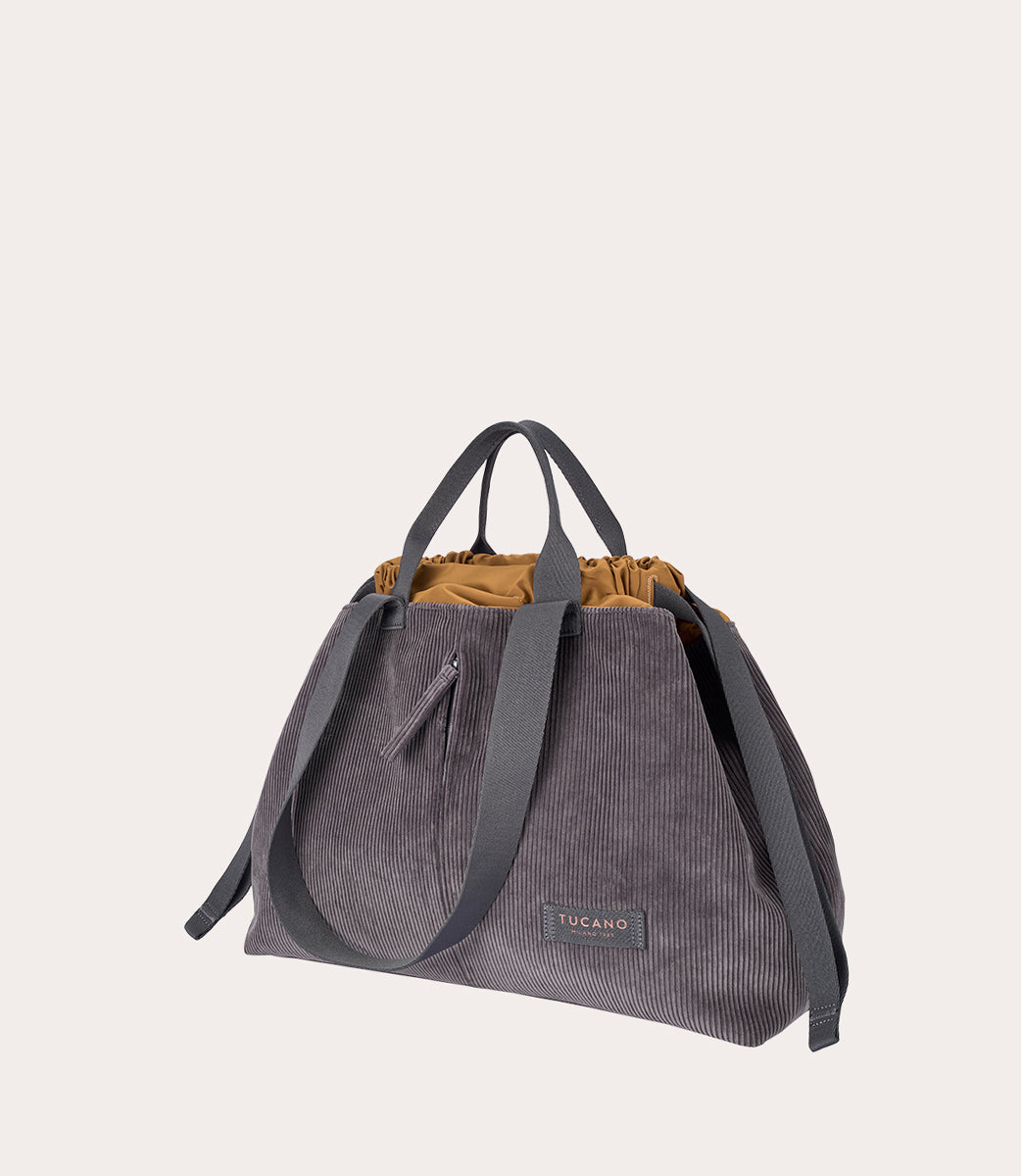 Carry Corduroy Medium Grigio, vista posteriore