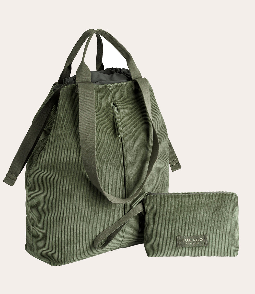 Carry Corduroy Vertical Verde, dettaglio interno