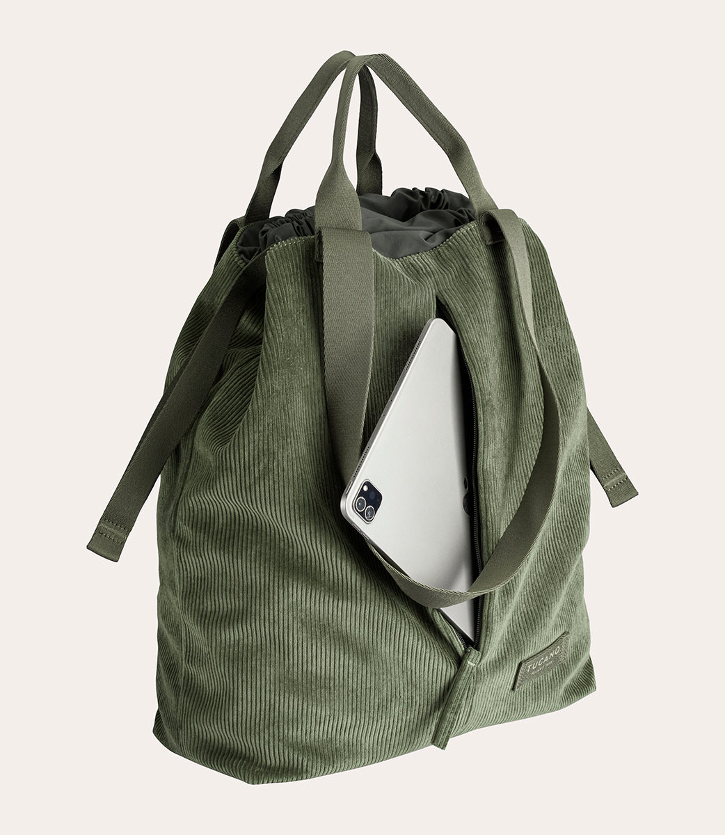 Carry Corduroy Vertical Verde, dettaglio