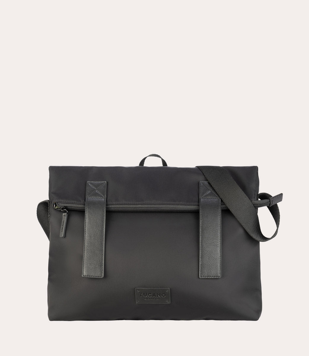 Fold Messenger Bag Nero, vista frontale