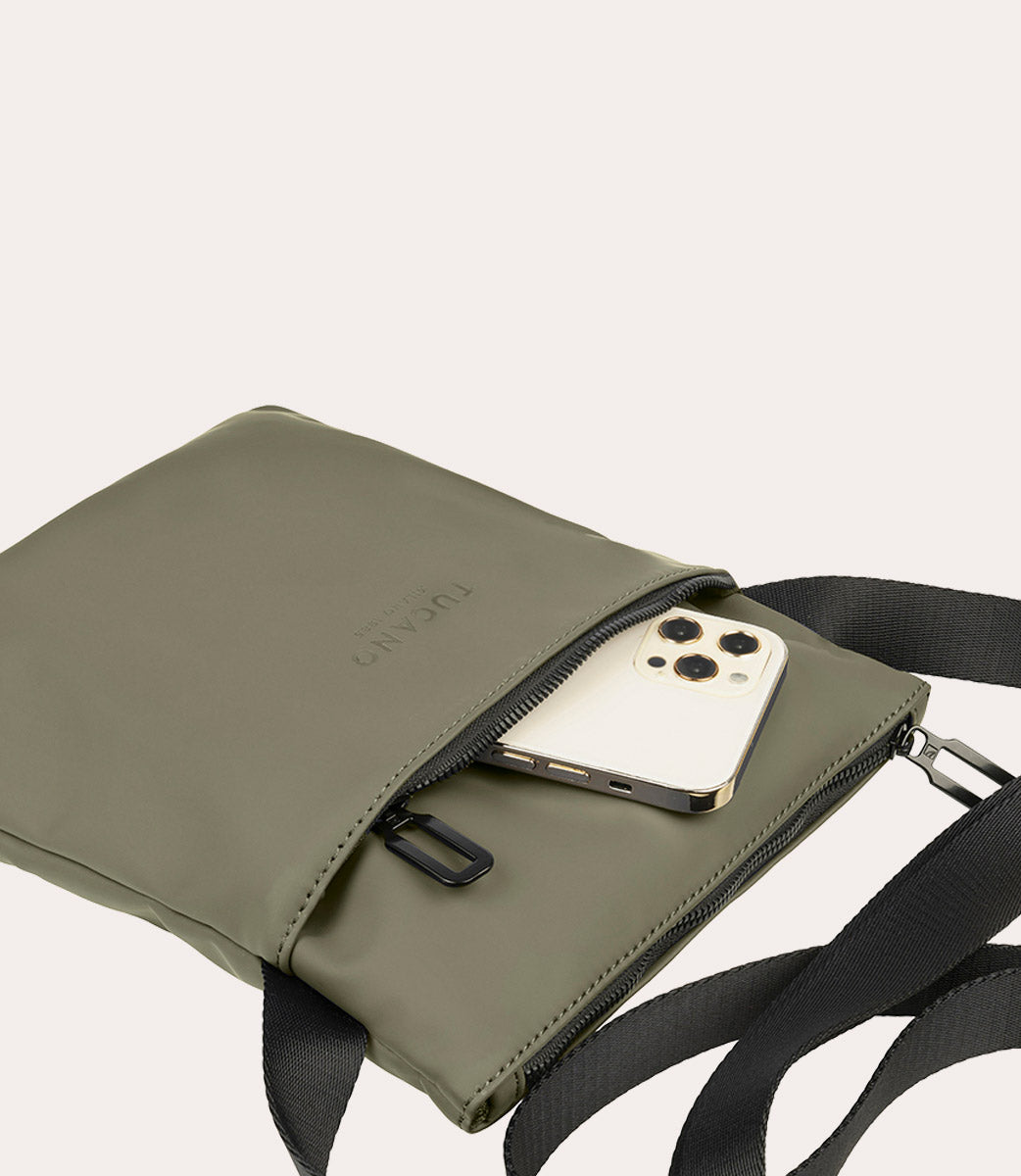 Gommo Shoulder Bag Verde militare, vista superiore