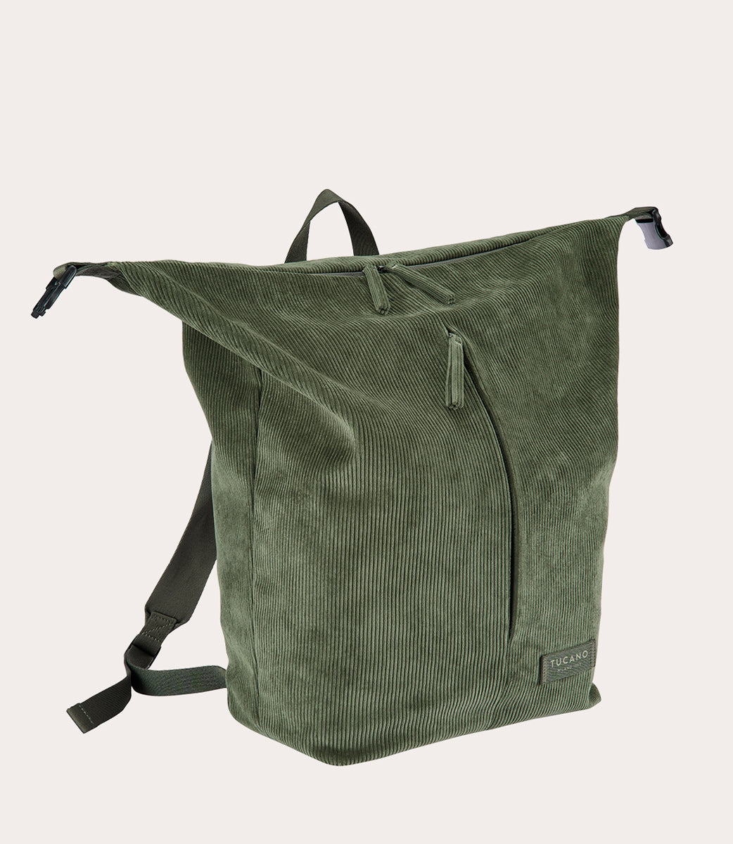 Carry Corduroy Backpack Verde, dettaglio interno