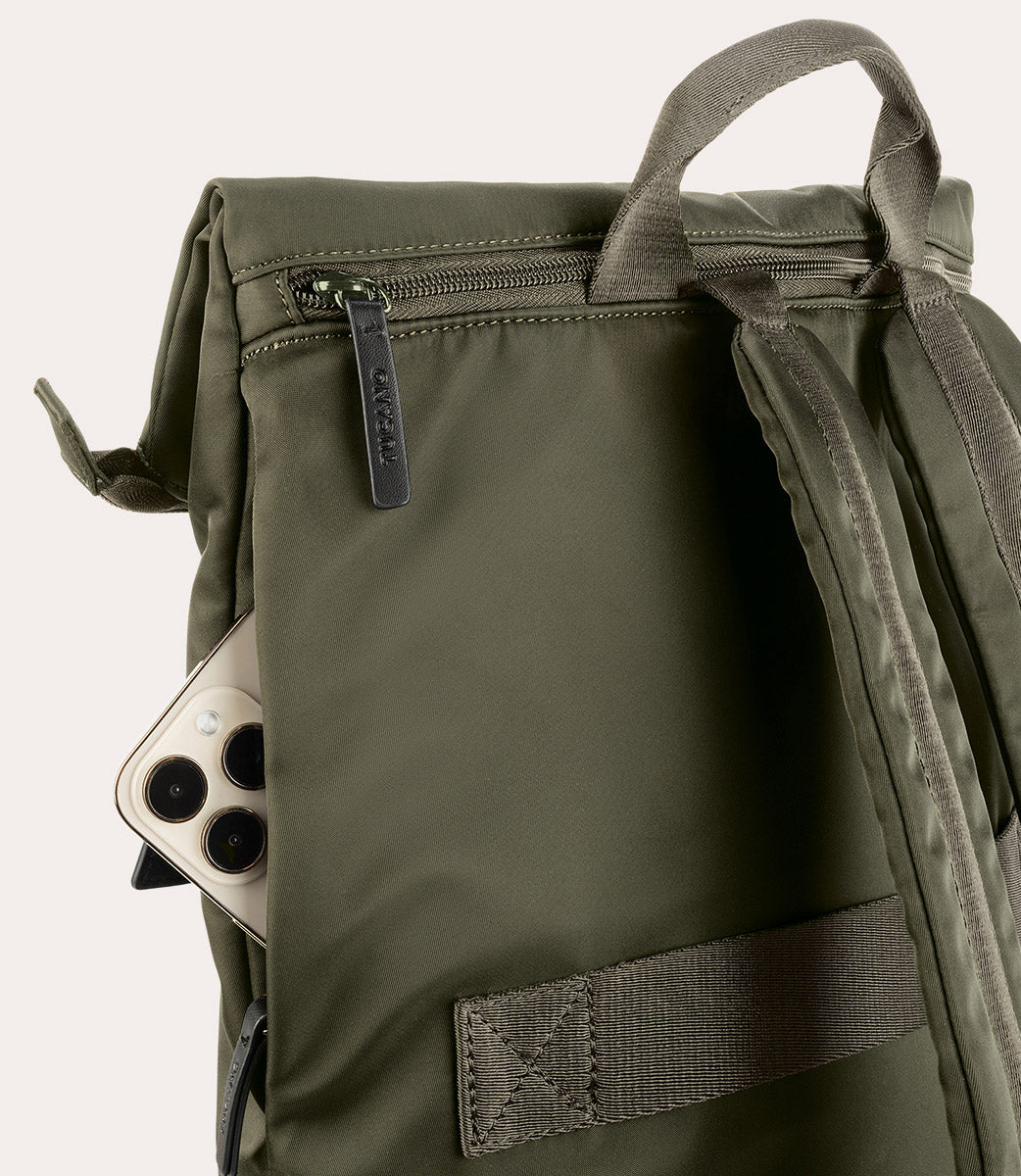 Fold Backpack Verde militare, vista superiore