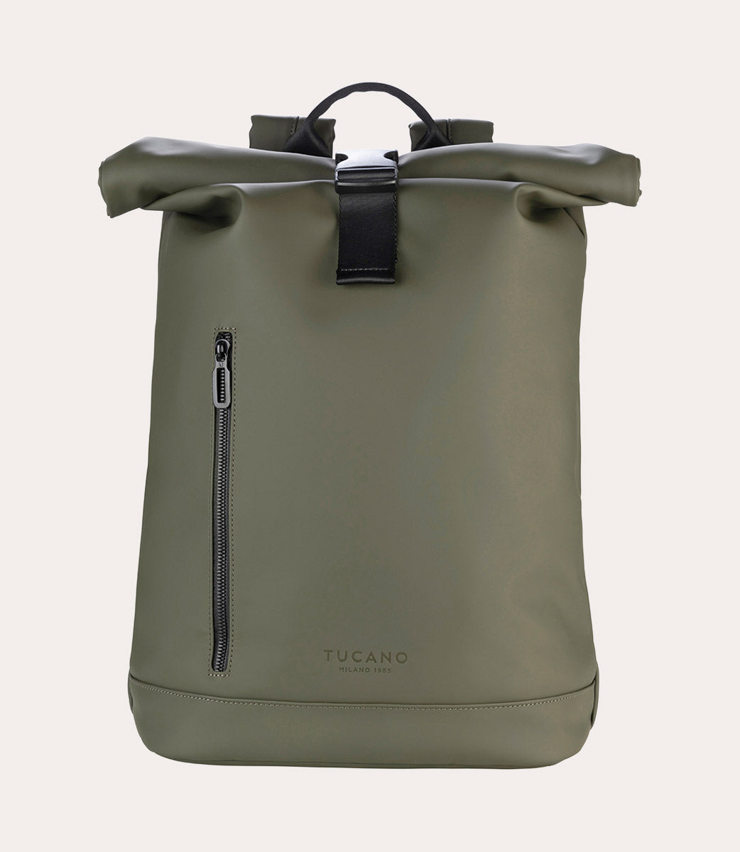 Gommo Rolltop 15.6" Verde militare, vista frontale