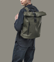 Gommo Rolltop 15.6" Verde militare, vista posteriore