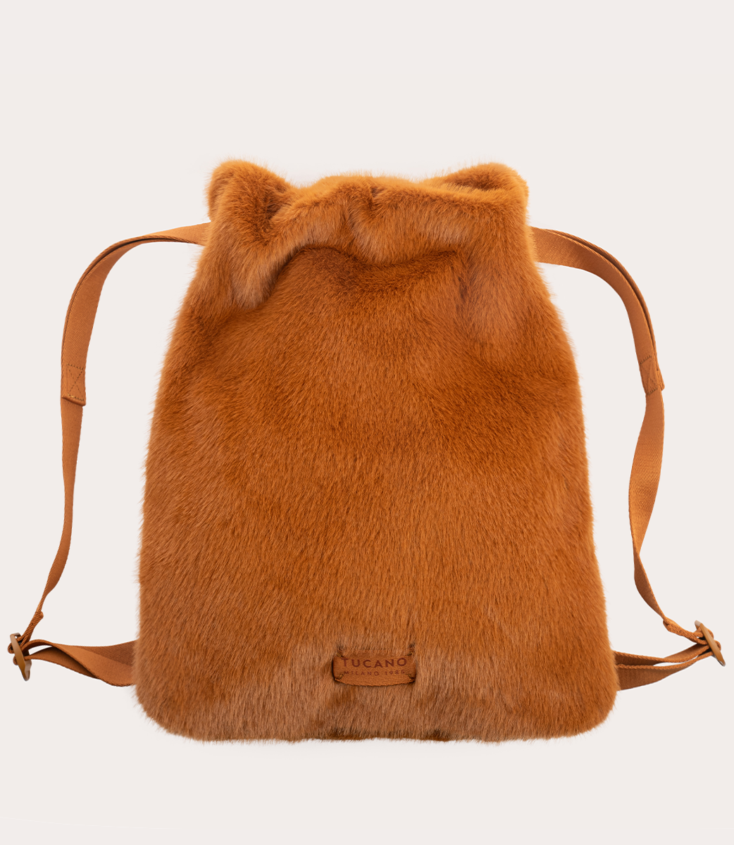 Nina Fur Backpack Arancione, vista frontale