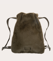 Nina Fur Backpack Verde militare, vista frontale