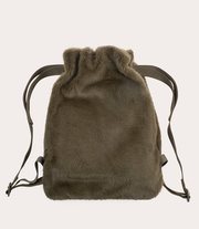Nina Fur Backpack Verde militare, vista posteriore
