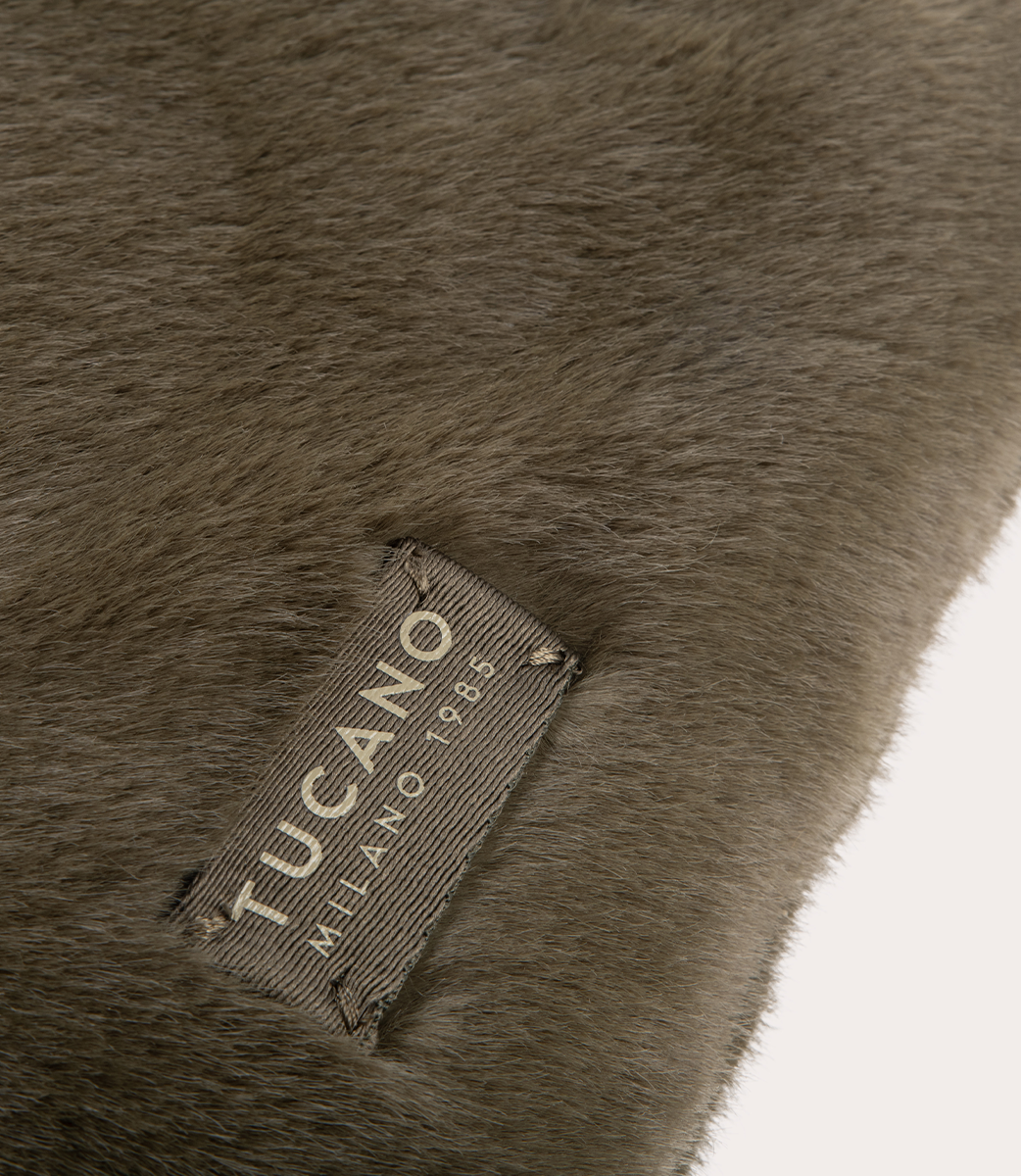 Nina Fur Backpack Verde militare, dettaglio interno