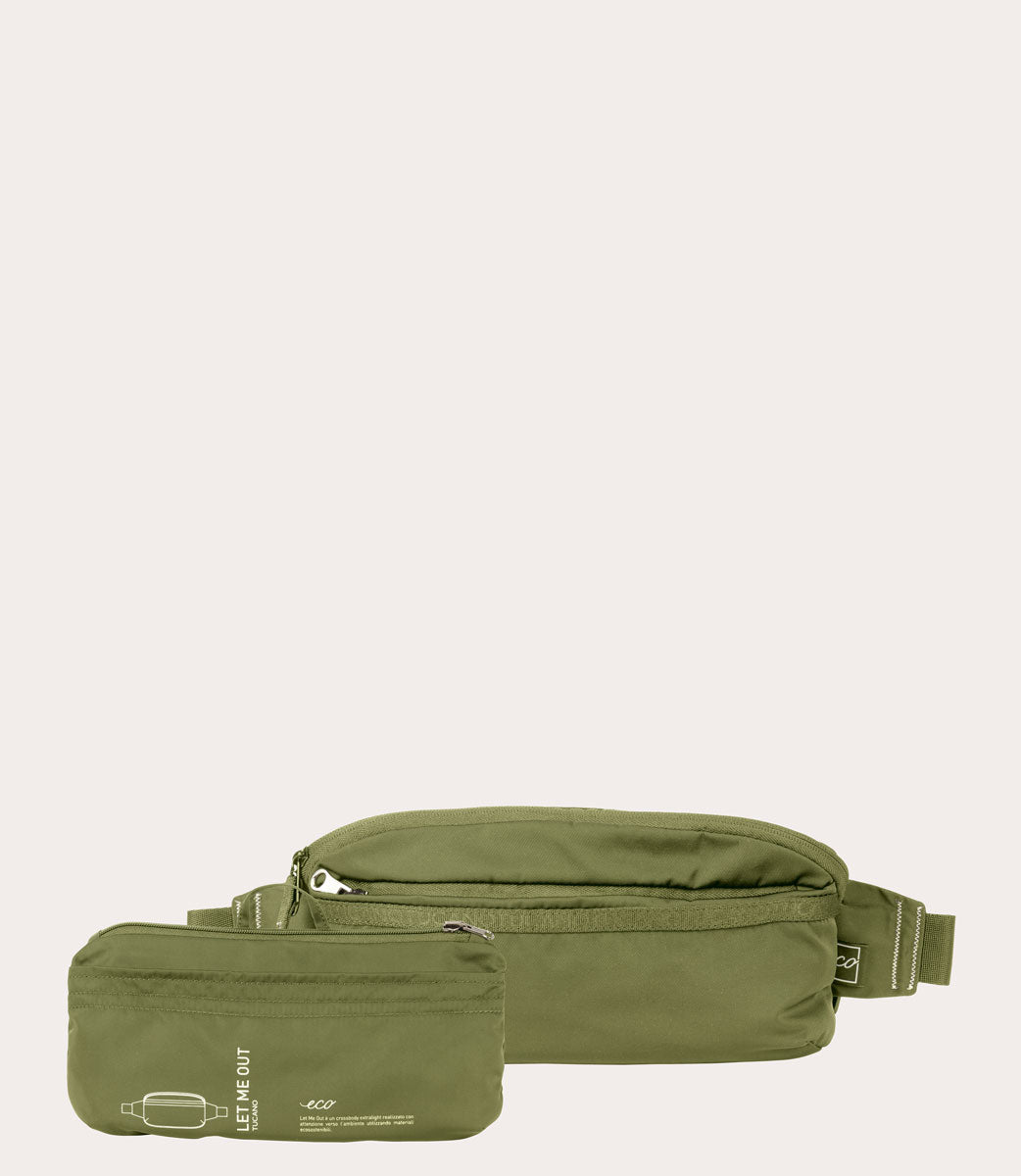 Let Me Out Crossbody Verde militare, vista frontale