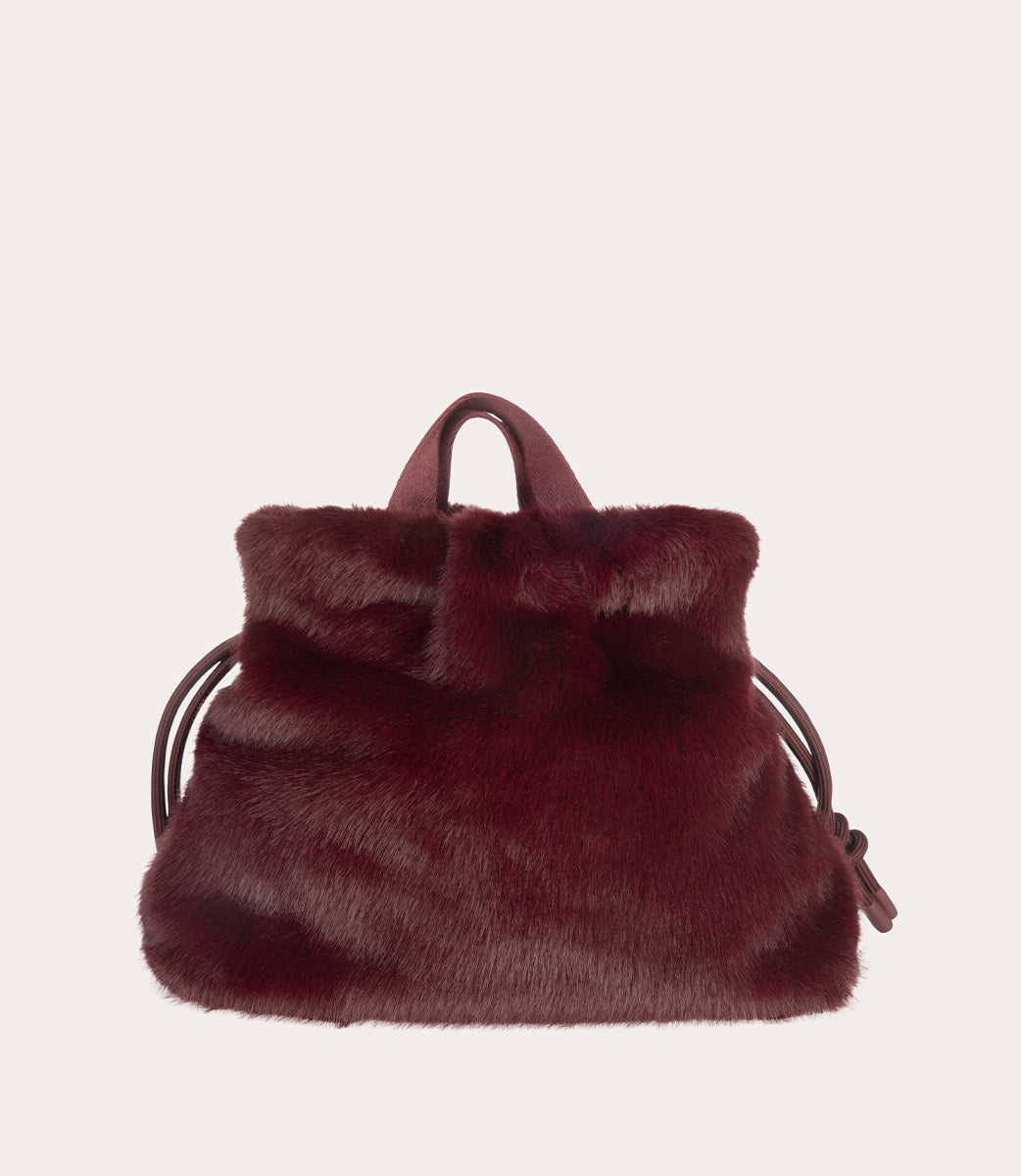 Borsa beauty Nina Fur Bordeaux, immagine 8