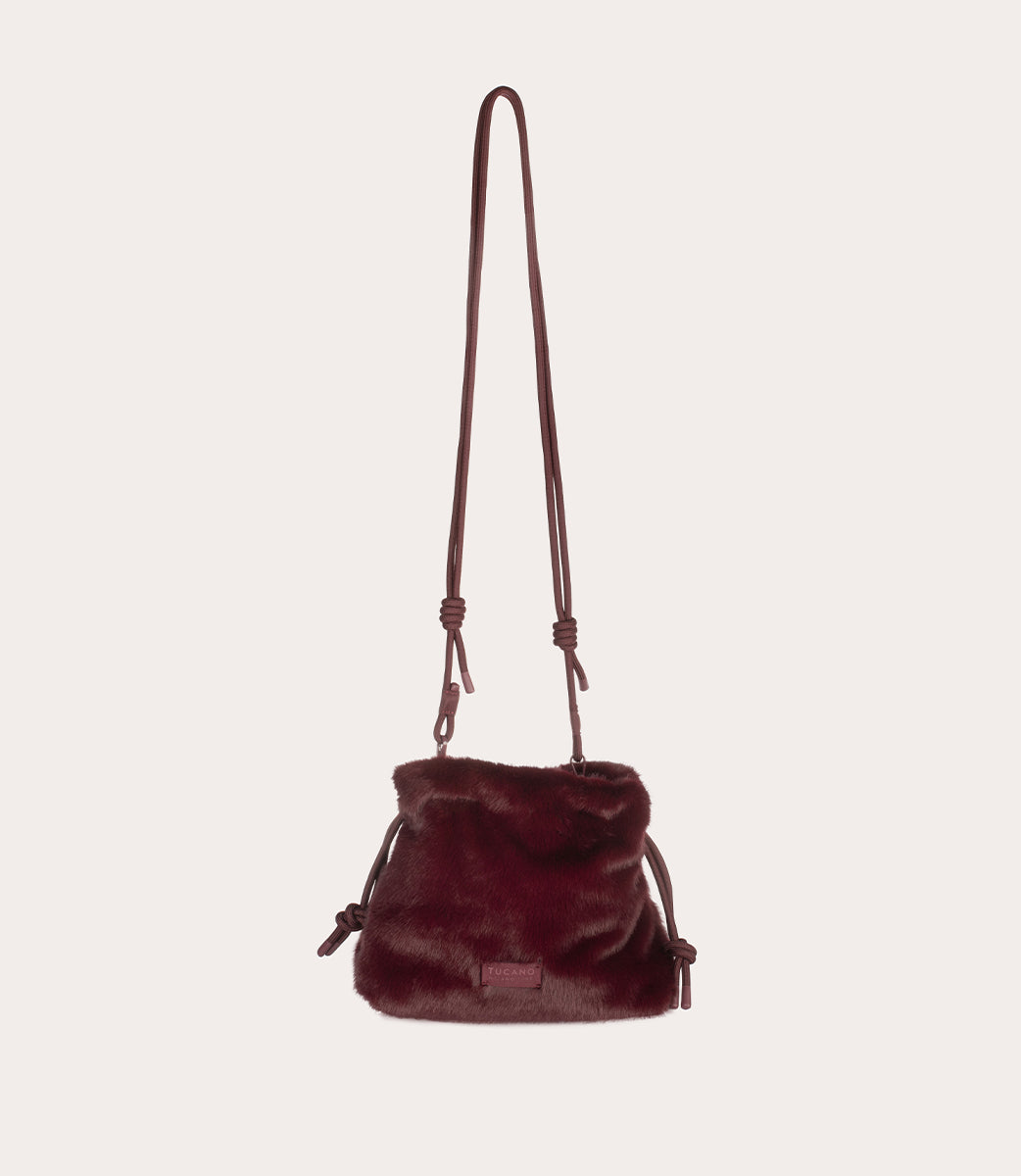 Borsa beauty Nina Fur Bordeaux, immagine 9