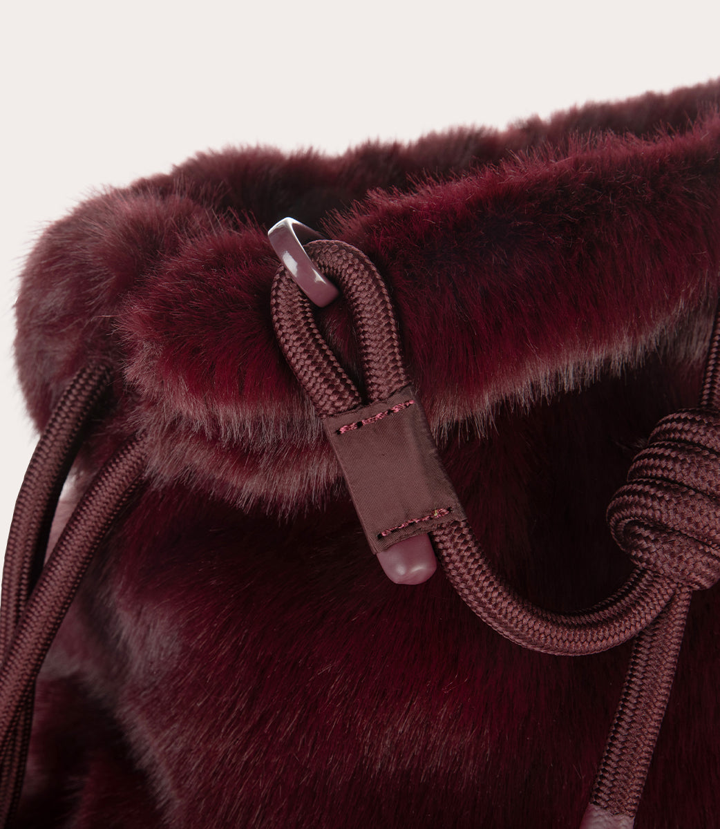 Borsa beauty Nina Fur Bordeaux, immagine 10