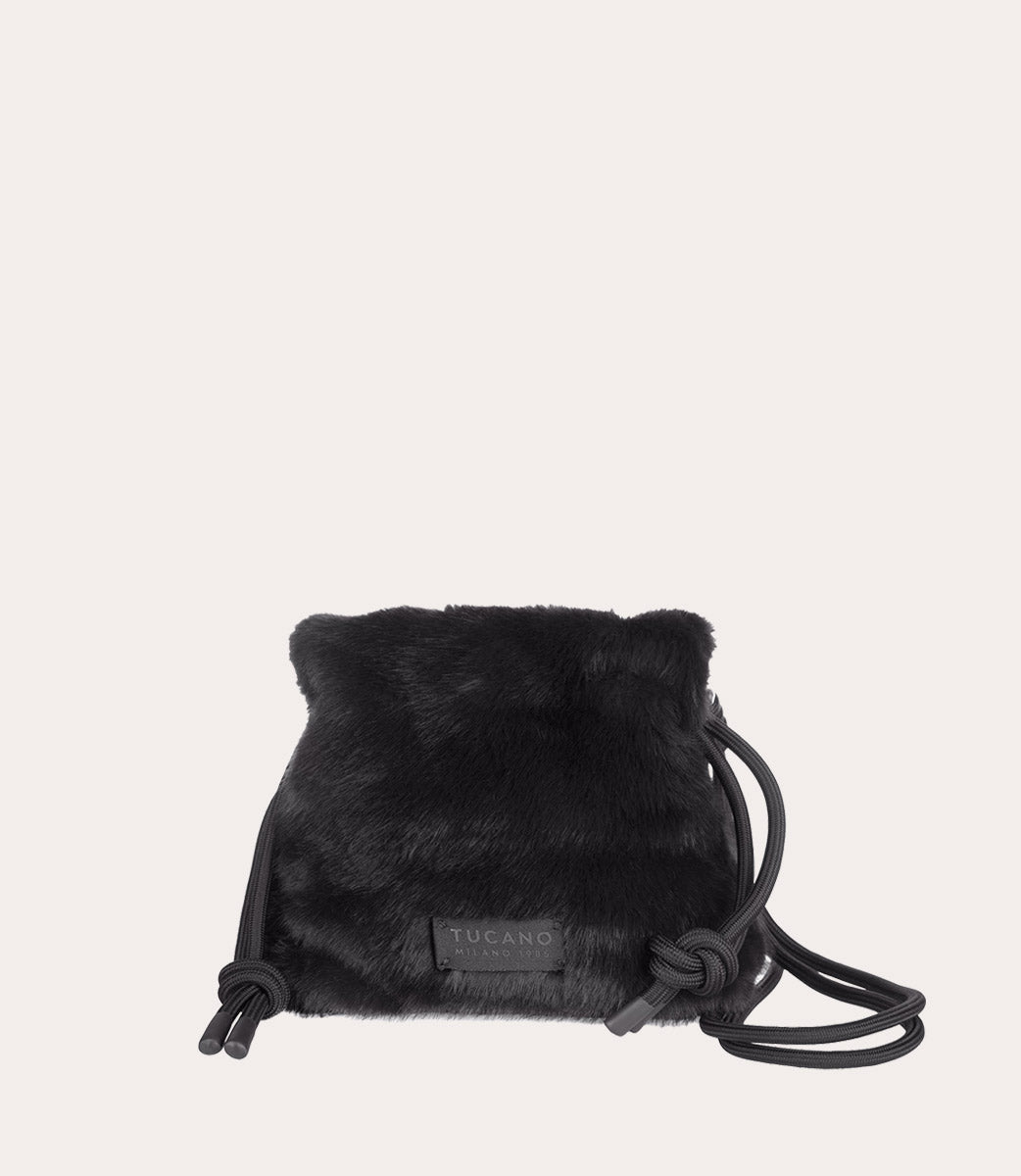 Borsa mini Nina Fur Nero, vista frontale
