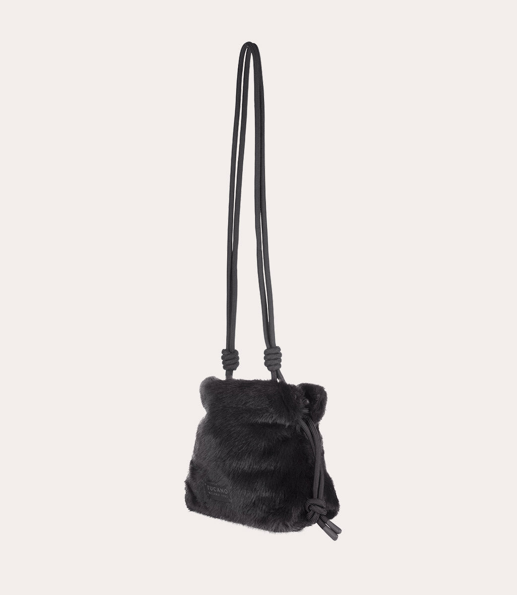 Borsa mini Nina Fur Nero, vista laterale