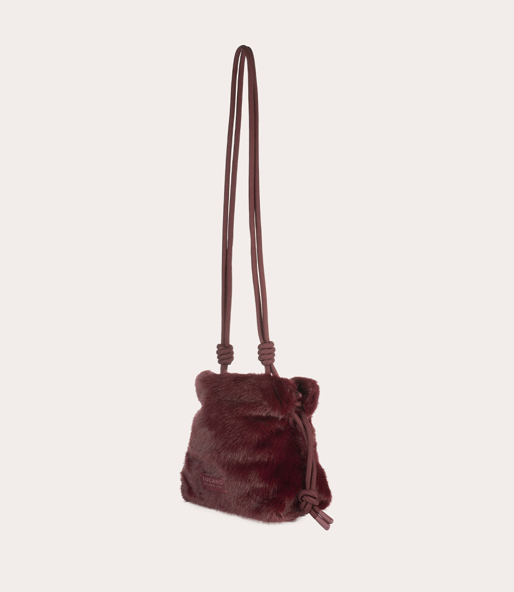 Borsa mini Nina Fur Bordeaux, immagine 8