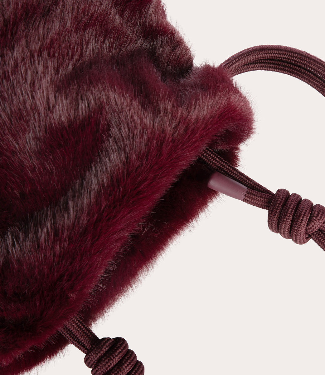 Borsa mini Nina Fur Bordeaux, immagine 10