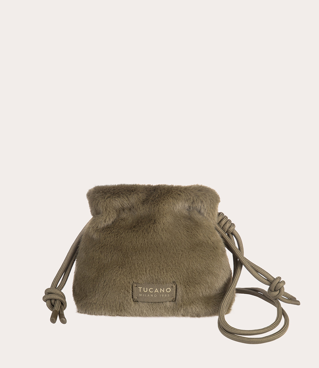 Borsa mini Nina Fur Verde militare, immagine 11
