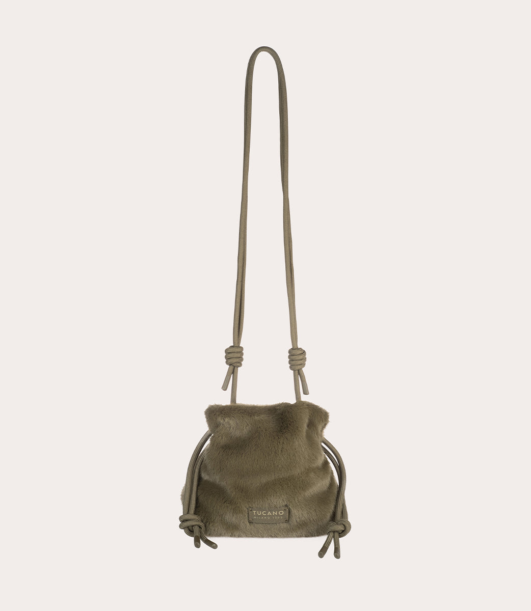Borsa mini Nina Fur Verde militare, immagine 12