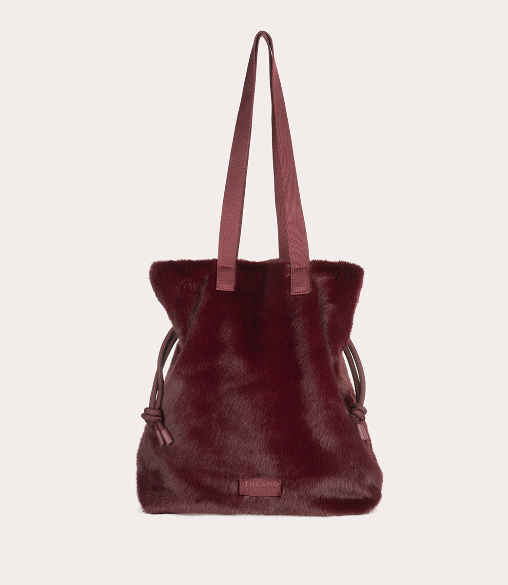 Nina Fur Tote Bag Bordeaux, immagine 1