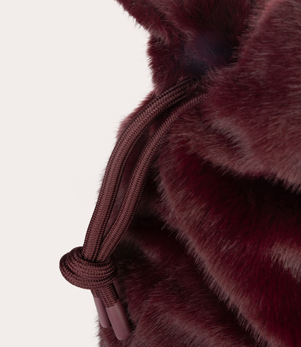Nina Fur Tote Bag Bordeaux, immagine 4