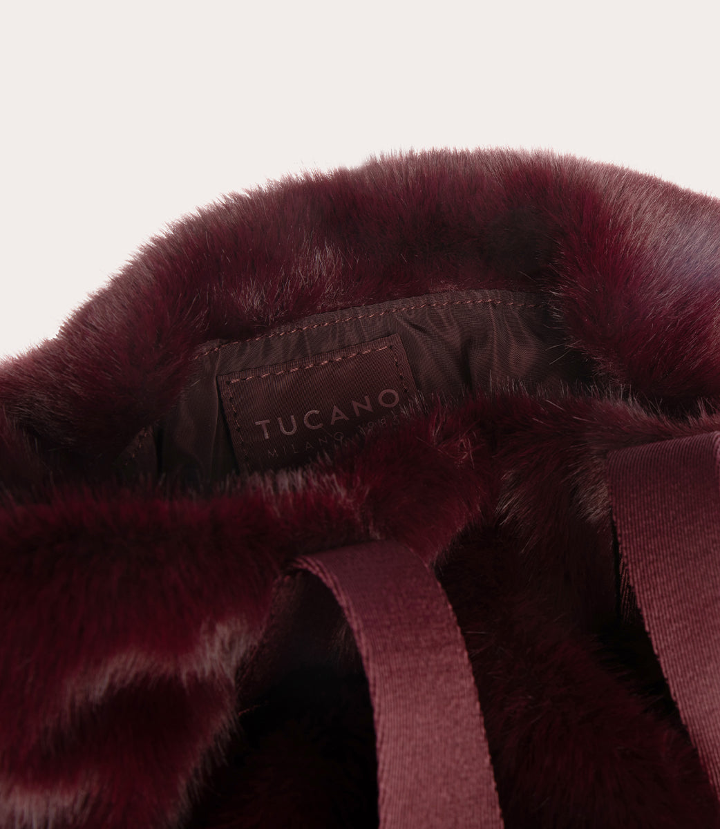 Nina Fur Tote Bag Bordeaux, immagine 5