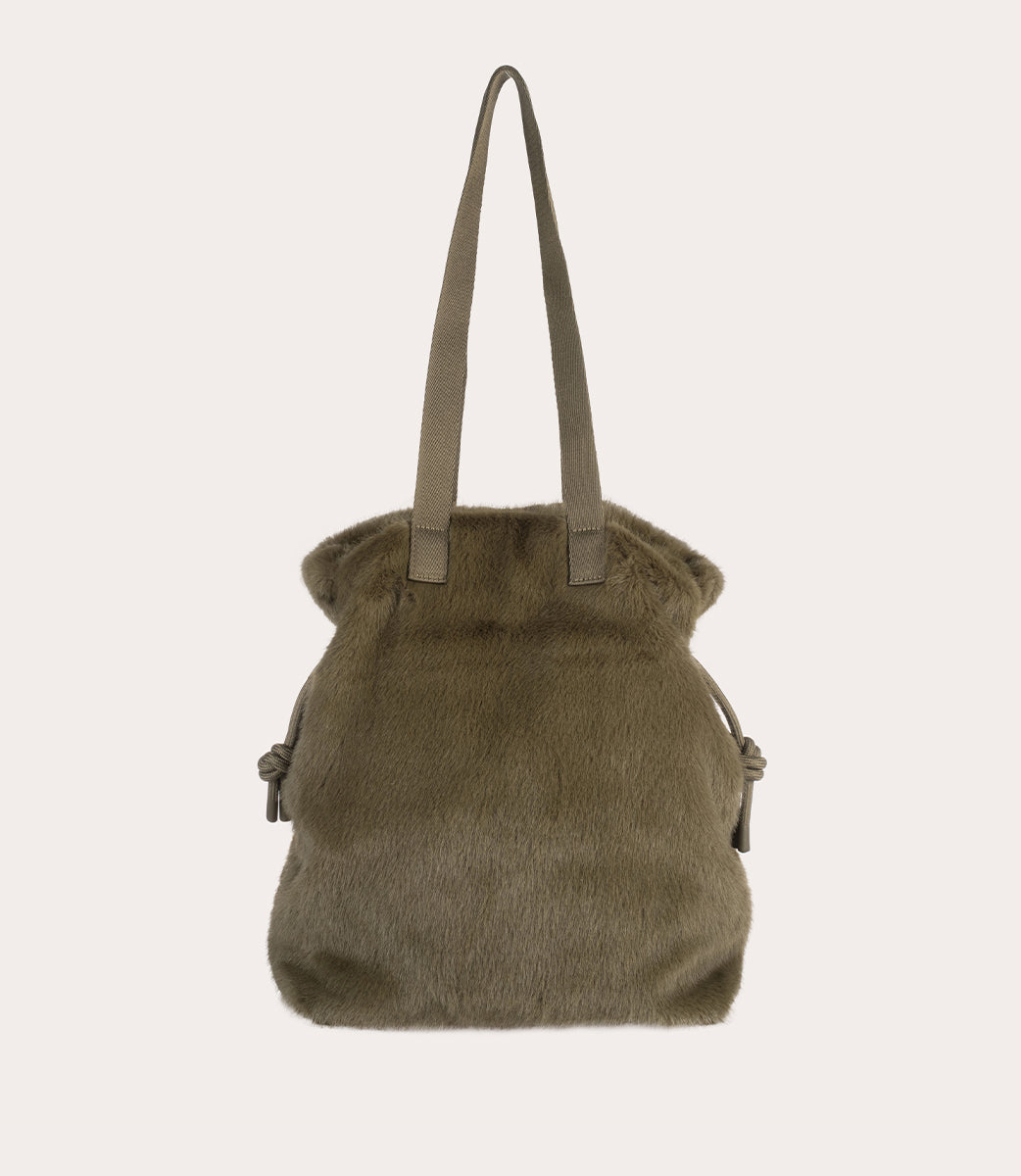 Nina Fur Tote Bag Verde militare, immagine 15