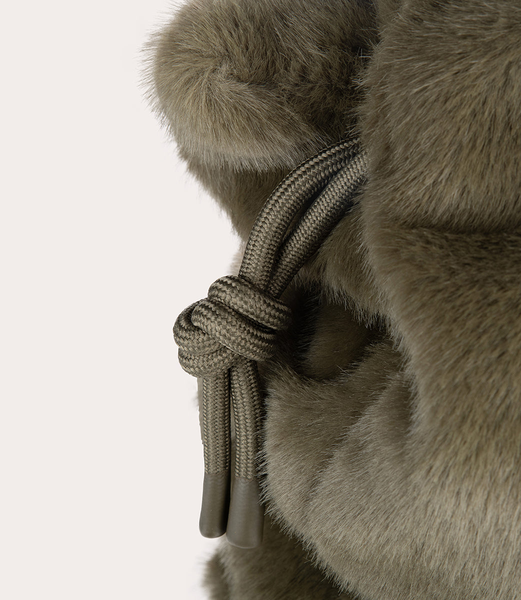 Nina Fur Tote Bag Verde militare, immagine 16