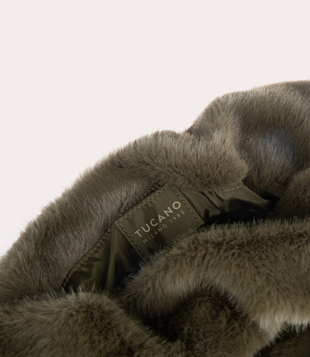 Nina Fur Tote Bag Verde militare, immagine 17