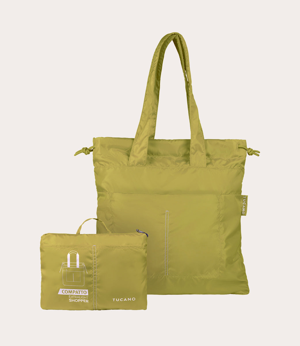 Compatto Eco Shopper Verde acido, vista frontale