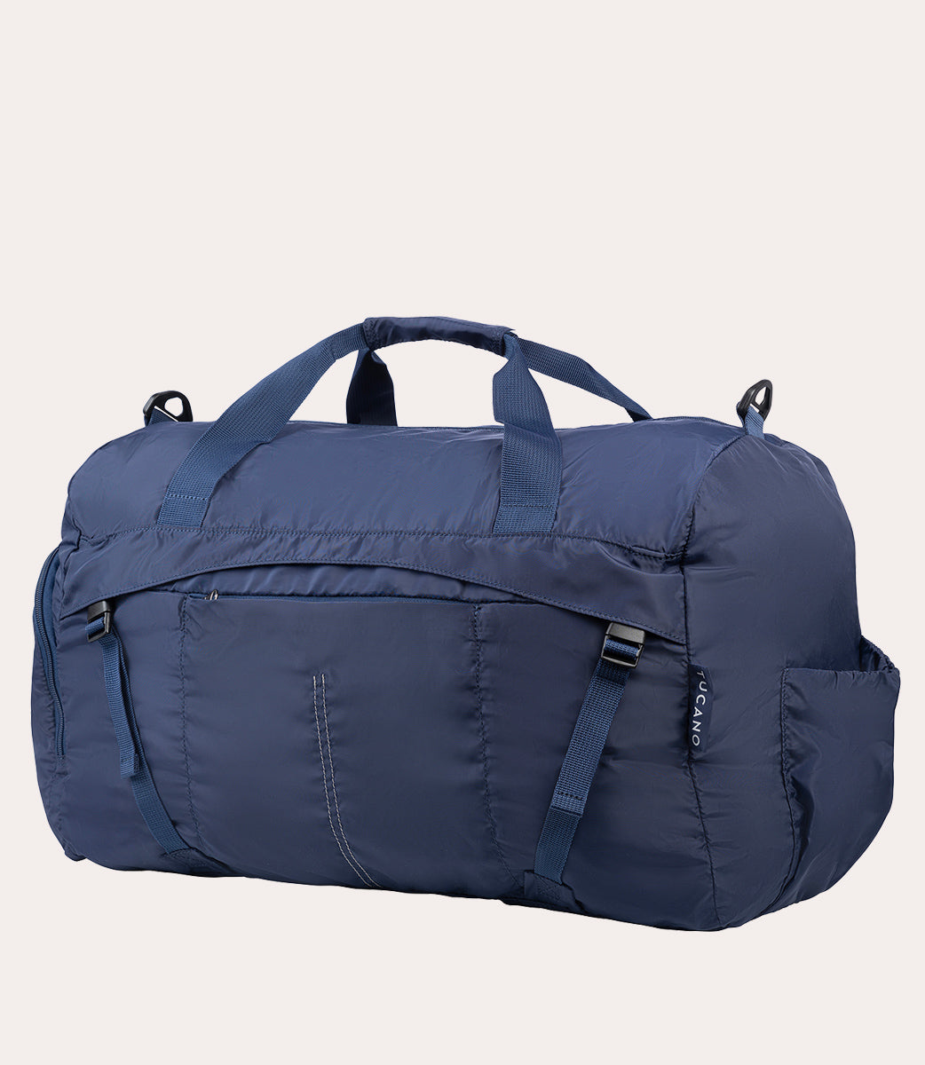 Compatto Eco Duffle Blu, vista laterale