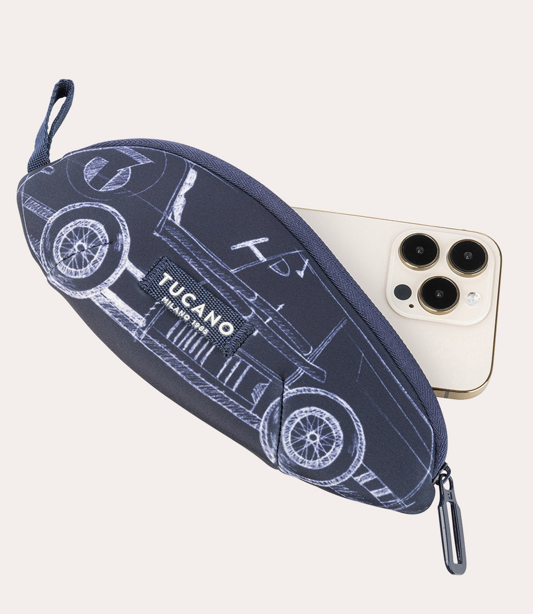 Schizzo Pouch 3D Car Blu, vista posteriore