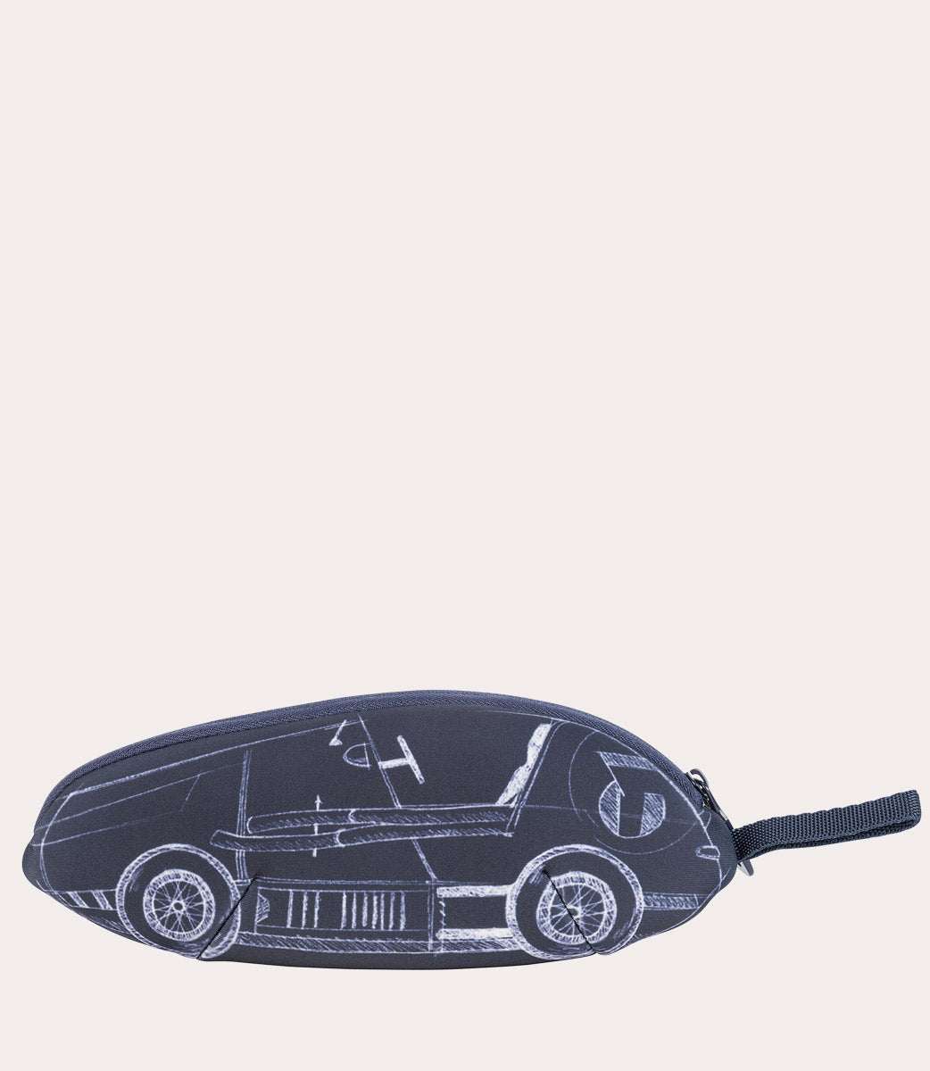 Schizzo Pouch 3D Car Blu, vista laterale
