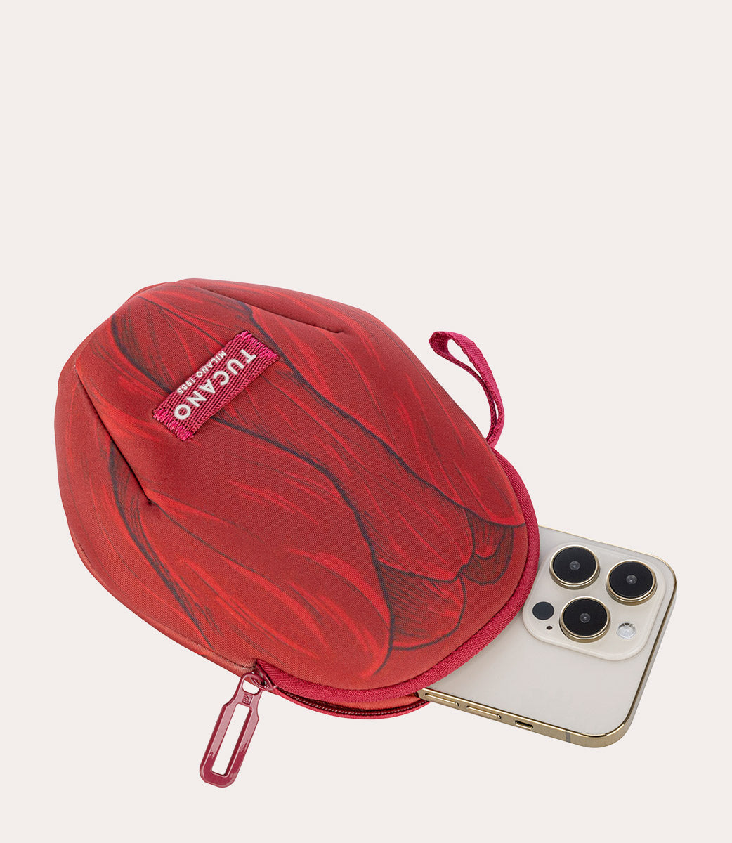 Schizzo Pouch 3D Tulip Rosso, dettaglio interno