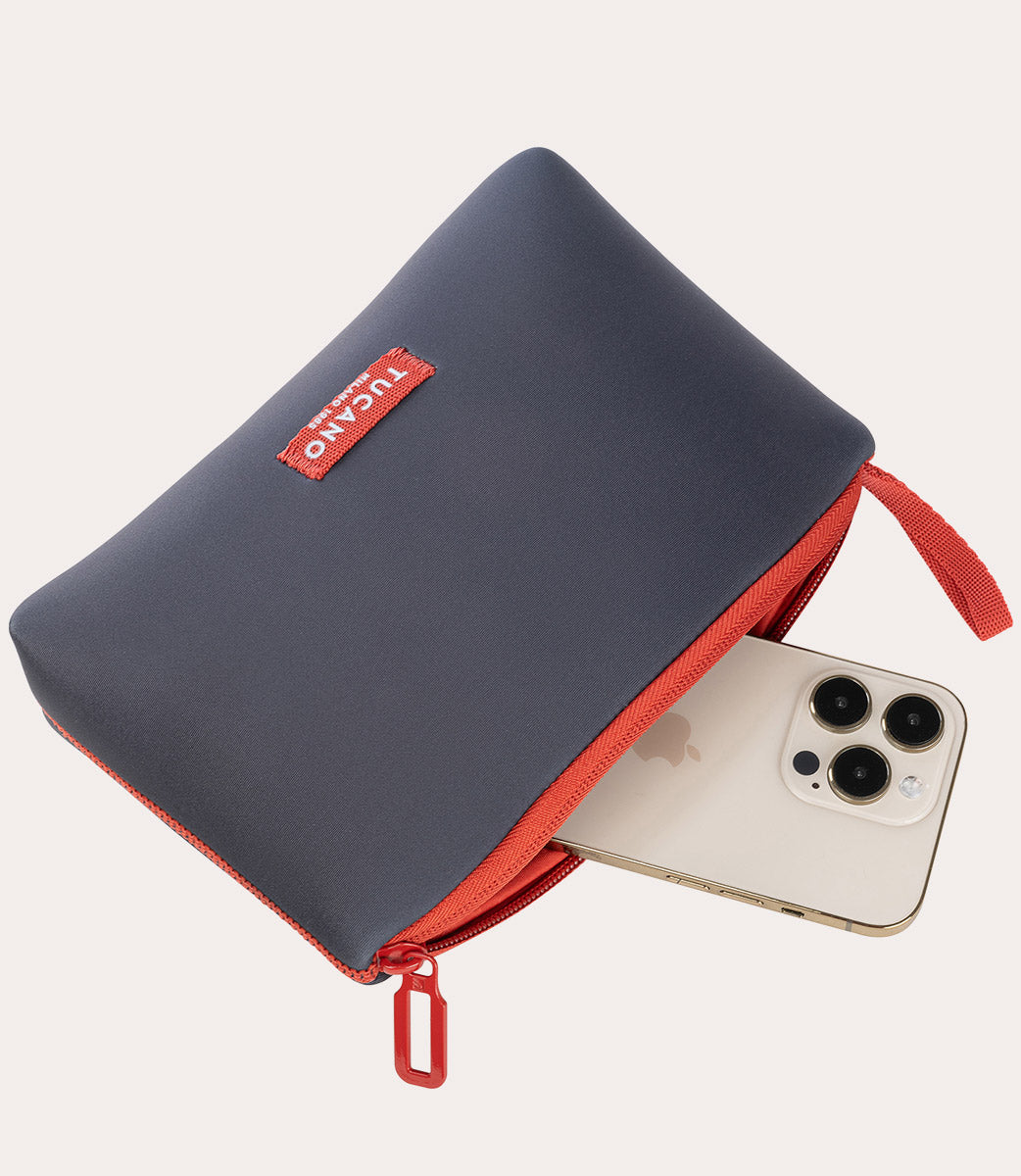 Schizzo Beauty Case Grigio, vista laterale