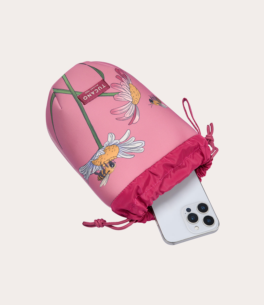 Schizzo Coulisse Pouch Rosa, vista laterale