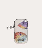 Schizzo Smartphone Pouch Bianco, vista frontale