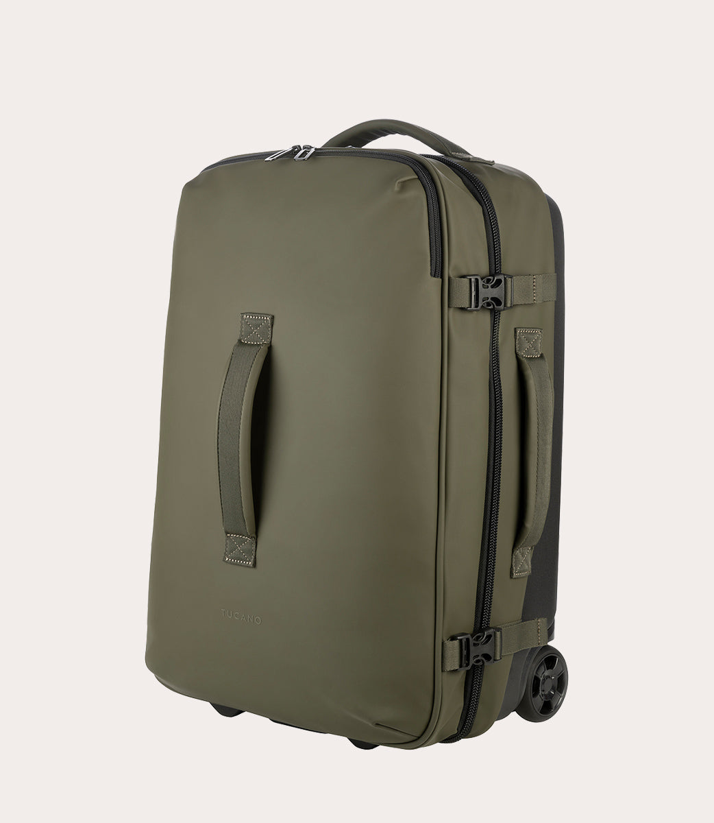 Gommo Trolley Verde militare, vista posteriore