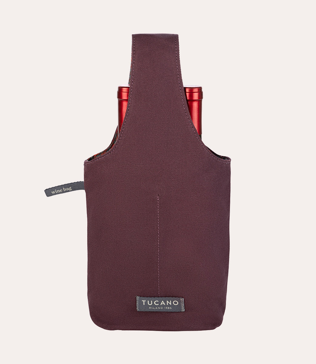 Kitchen Borsa Vino 2 Bottiglie Viola, vista frontale