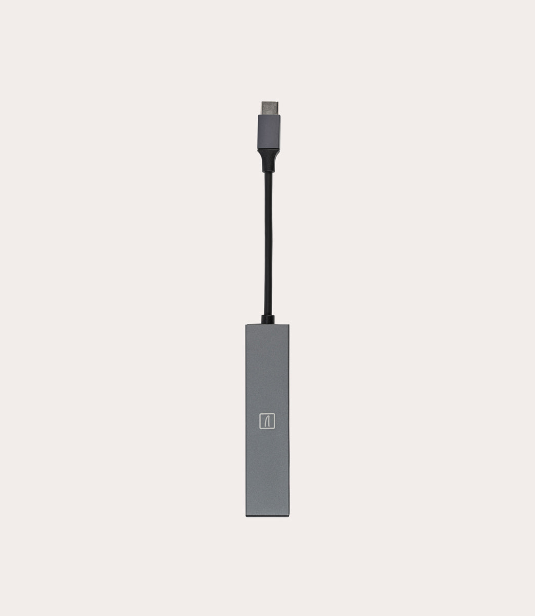 3-in-1 type-C hub Grigio scuro, vista frontale