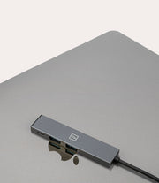3-in-1 type-C hub Grigio scuro, vista laterale