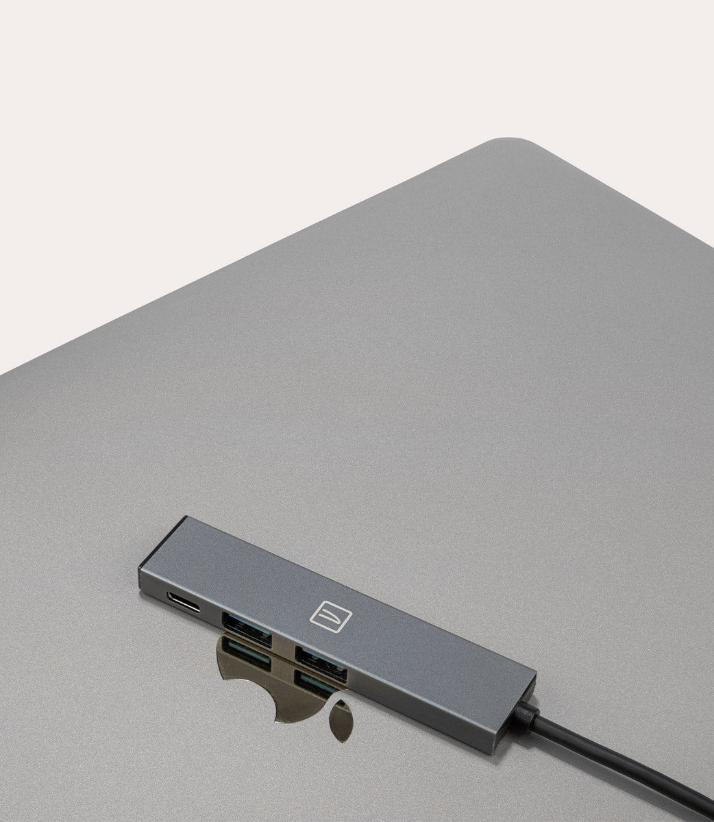 3-in-1 type-C hub Grigio scuro, vista laterale